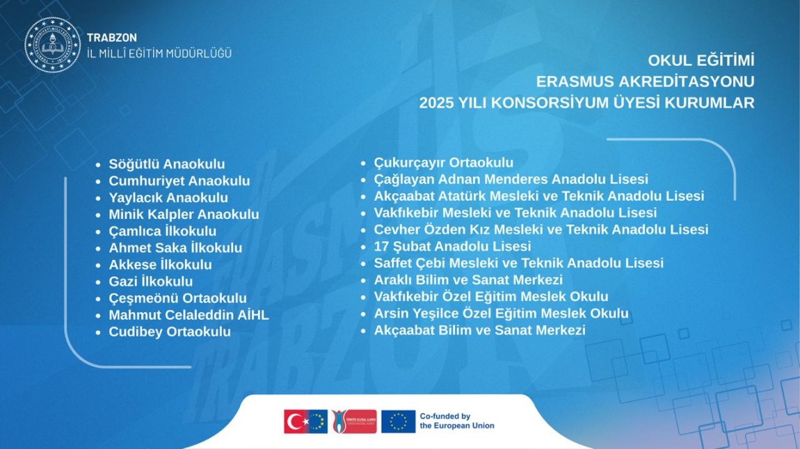 Okulumuz Erasmus Akreditasyonu 2025 Yılı Konsorsiyum Üyesi Kurumlar Arasında Gösterilmiştir.
